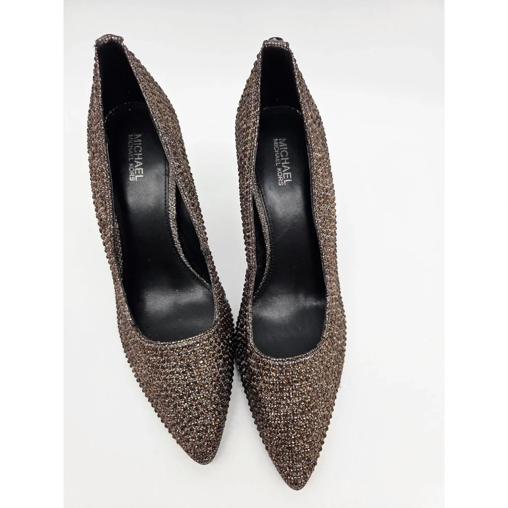 New Michael Kors Womens Shoes 7 M Dorothy Flex Pump Brown Bronze Glitter Mesh